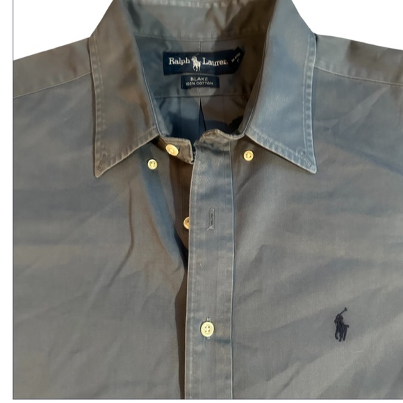 Ralph Lauren Shirt Vintage Button Down “Blake” Style Size Large Blue Small Pony - Picture 1 of 4